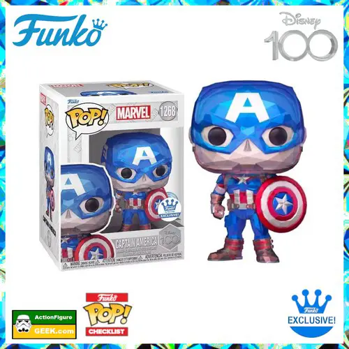1268 Disney 100 – Captain America Facet Funko Pop! Funko Shop Exclusive