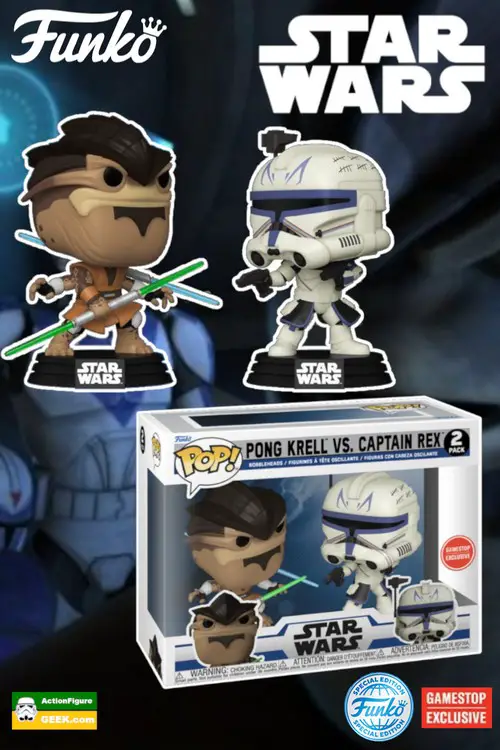 Pong Krell and Captain Rex Funko Pop! 2-Pack GameStop Exclusive and Special Edition