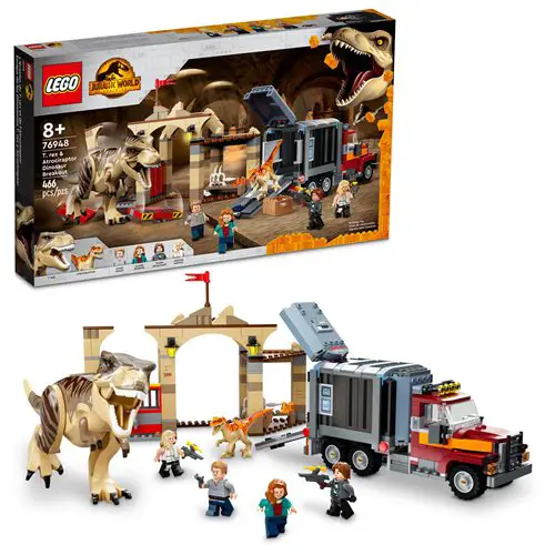 Product image 76948 LEGO Jurassic World T.Rex and Atrociraptor Dinosaur Breakout 466 Pieces