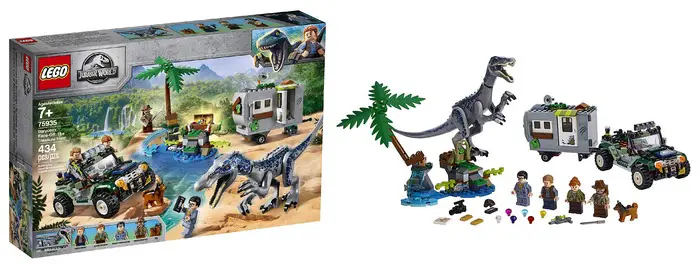 Product Image - LEGO Jurassic Park Jurassic World Baryonyx Face-Off: The Treasure Hunt 75935 LEGO Set (434 Pieces)