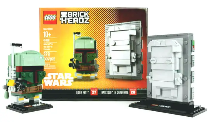 Product Image - LEGO Star Wars BrickHeadz - Boba Fett and Han Solo in Carbonite (41498)