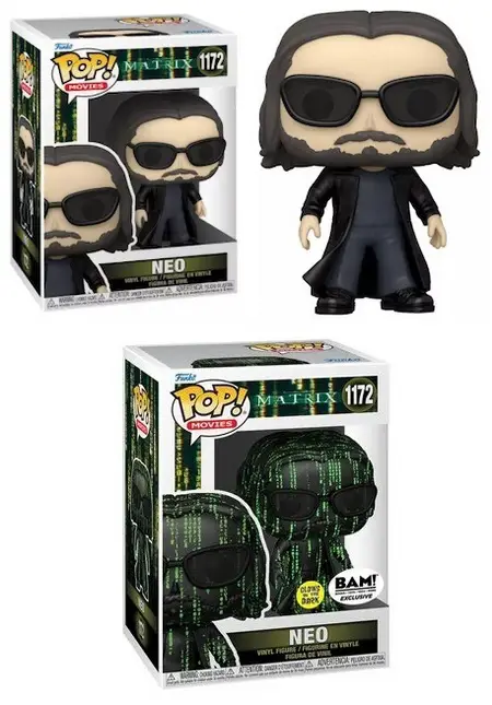 Product images - The Matrix Resurrections 1172 Neo and Neo GITD - BAM! Exclusive
