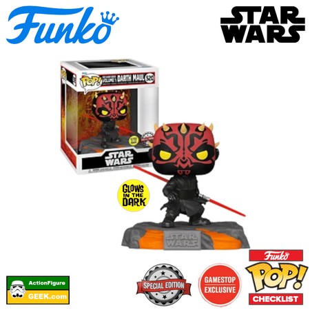 520 Darth Maul Red Saber Series Deluxe Funko Pop GameStop and Special Edition