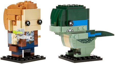 Product assembled - LEGO Jurassic World BrickHeadz 41614 - Owen and Blue