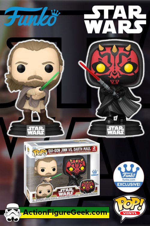 Star Wars Qui-Gon Jinn Vs Darth Maul FunkoShop Exclusive 2-Pack