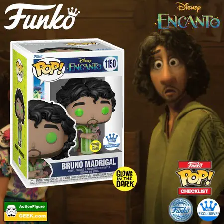 1150 Bruno Madrigal Disney Funko Pop Figure - GITD Funko Shop Exclusive - Funko Special Edition