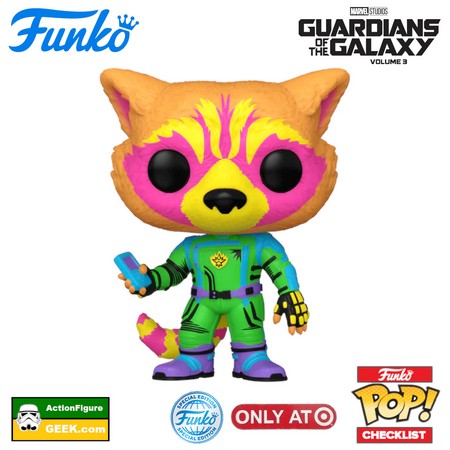 1241 Rocket Black Light Funko Pop! Guardians of the Galaxy Vol 3 Target Exclusive and Special Edition