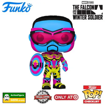 987 Captain America Black Light Funko Pop - Falcon and the Winter Soldier - Target Exclusive and Special Edition