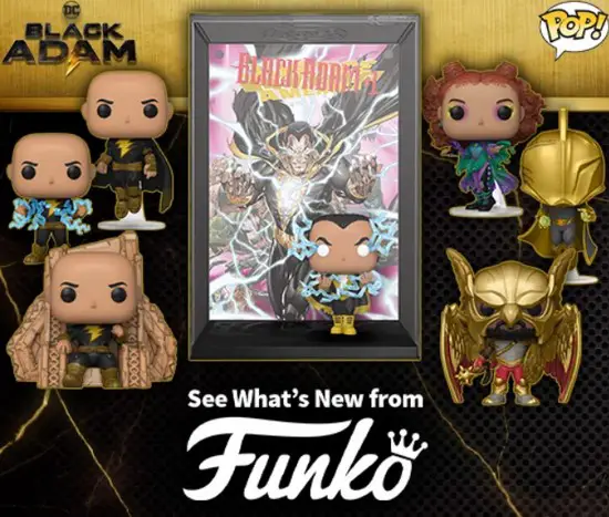 Product banner - Buy Black Adam Funko Pops at Entertainment Earth