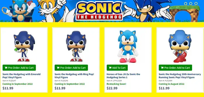 Banner - Buy Sonic the Hedgehog merch from Entertainment Earth