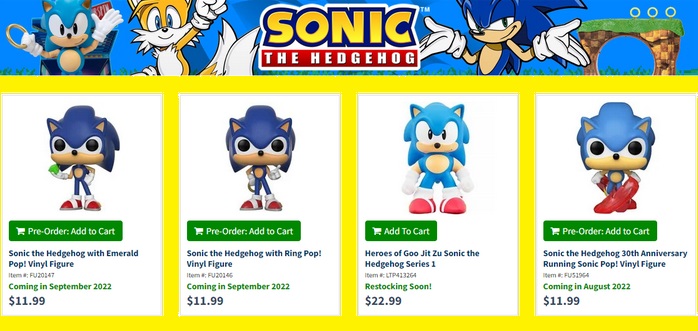 Banner - Buy Sonic the Hedgehog merch from Entertainment Earth