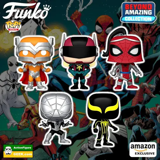 Action Figure Geek Funko Pop Spider-Man 5-pack Beyond Amazing Amazon Exclusive
