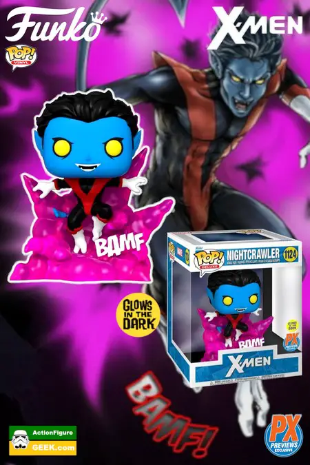 Product image 1124 Funko Pop Deluxe: X-Men - Nightcrawler (Teleporting) Glow-In-The-Dark (GITD) Funko Pop PX Previews Exclusive
