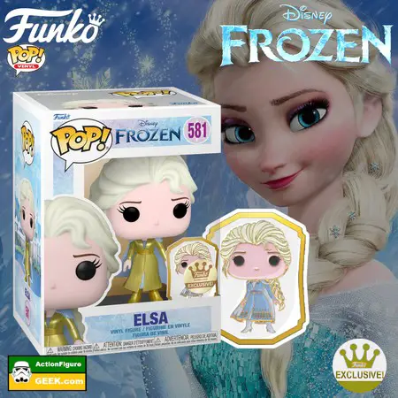 Funko Product image - 581 Princess Elsa (Gold) Funko Pop with Pop Pin Disney: Ultimate Princess Celebration - Funko Shop Exclusive