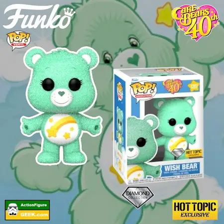 Care Bears 40th Anniversary - Wish Bear Diamond Glitter Funko Pop Hot Topic Exclusive