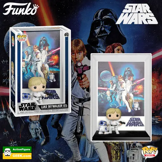 Funko Pop Movie Poster Star Wars Episode IV - A New Hope - Luke Skywalker with R2-D2 Pop Vinyls