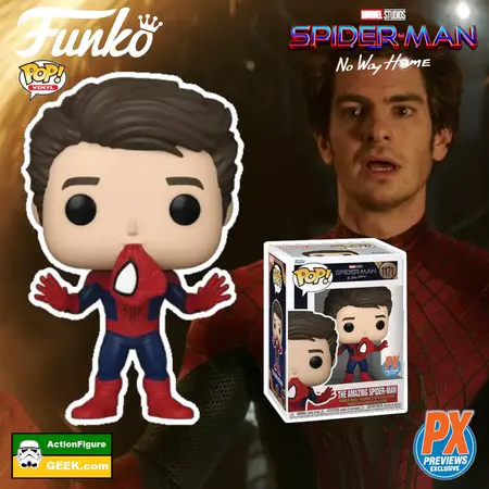 pRODUCT image Shop for the Spider-Man: No Way Home - Amazing Spider-Man Andrew Garfield with unmasked (Mask in Mouth) Funko Pop PX Exclusive