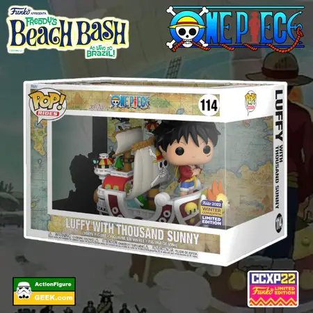 Product image One Piece - Luffy with Thousand Sunny Funko Pop - 2022 Comic Con Experience CCXP, 2022 Winter Convention, and Funko Shop Exclusive Super Deluxe  Funko Pop Rides