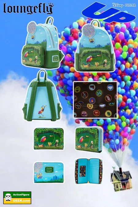 Product image - Loungefly Up Mini Backpack and Zip Around Wallet - Disney Pixar Up Jungle Stroll Moment