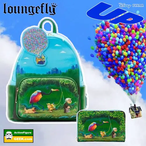 Disney Pixar Loungefly UP Mini Backpack and Wallet  - Jungle Stroll