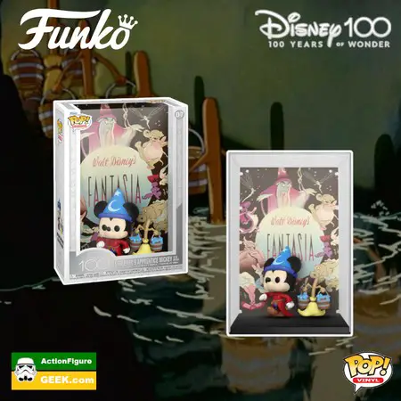 Product image Shop for the Disney 100 Fantasia Mickey with Broom Funko Pop Movie Poster Vinyl
