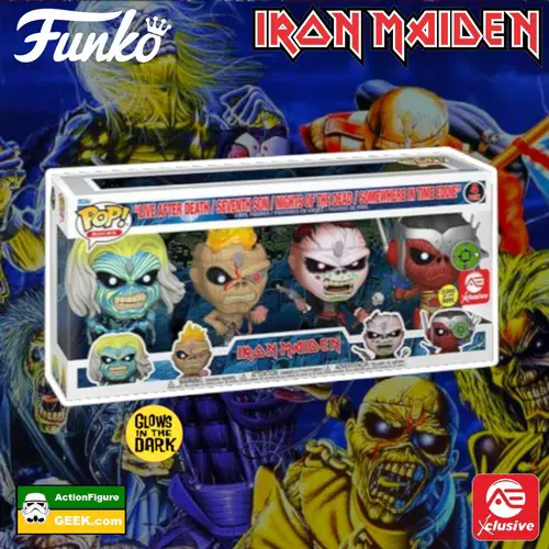Iron Maiden Glow In The Dark (GITD) 4-pack Funko Pop! AE Exclusive
