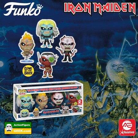 Iron Maiden Glow In The Dark (GITD) 4-pack Funko Pop! AE Exclusive - Live after Death