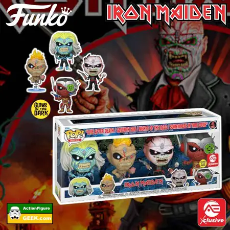 Product image Iron Maiden Glow In The Dark (GITD) 4-pack Funko Pop! AE Exclusive - night of the dead