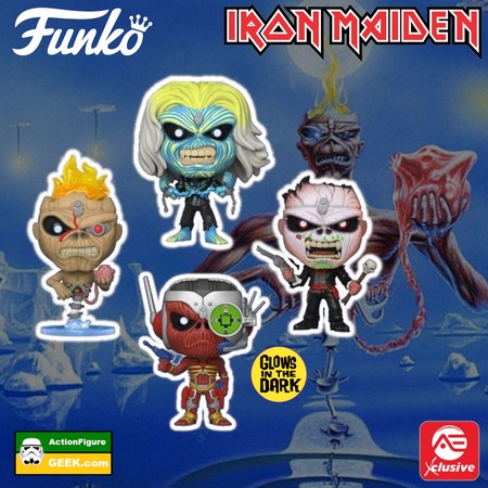 Product image Iron Maiden Glow In The Dark (GITD) 4-pack Funko Pop! AE Exclusive