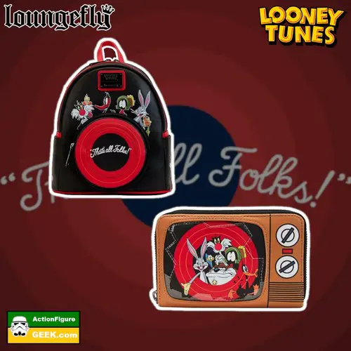 Loungefly Looney Tunes Backpack and Wallet That's All Folks!