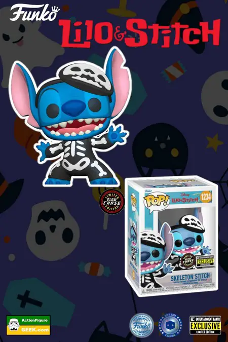 New Lilo & Stitch: Skeleton Stitch Funko Pop Entertainment Earth Exclusive  and Funko Special Edition with Glow Chase