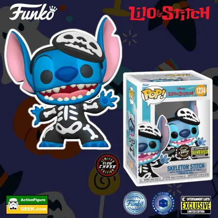 Product image Buy the Lilo & Stitch: Skeleton Stitch Funko Pop Entertainment Earth Exclusive  and Funko Special Edition with Glow Chase