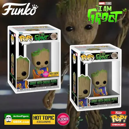 Product image 1196 Groot with Cheese Puffs Flocked Funko Pop! - Hot Topic Exclusive and Common Funko Pop!