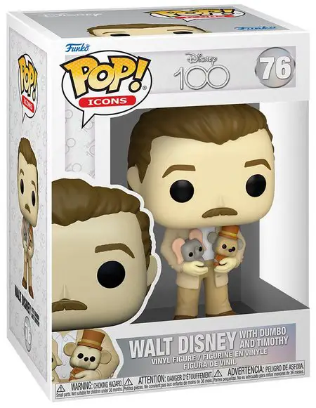 Product image 76 Disney 100 Walt Disney with Dumbo and Timothy Pop! Vinyl Figure