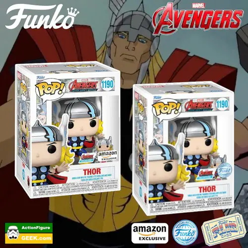 Product image The Avengers: Earth's Mightiest Heroes - 60th Anniversary - Comic Thor Funko Pop! with Pin Set - Amazon Exclusive and Funko Special Edition