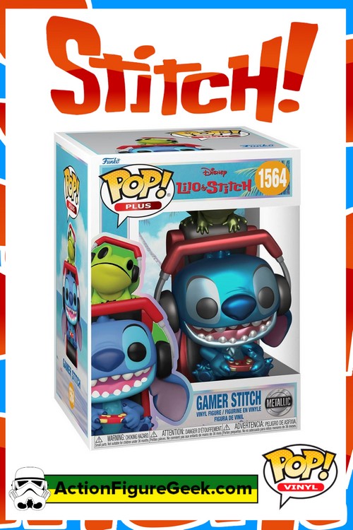 1564 Stitch Gamer Stitch Metallic Funko Pop! Vinyl Figure Plus