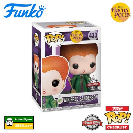 433 Winifred Sanderson with Broom - Halloween Spirit Common Pop! and Special Edition Hocus Pocus Funko Pop Checklist - Buyers Guide - Gallery