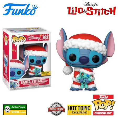 983 Santa Stitch with Scrump - Hot Topic Exclusive and special edition - Lilo & Stitch Funko Pop Checklist - Buyers Guide - Gallery