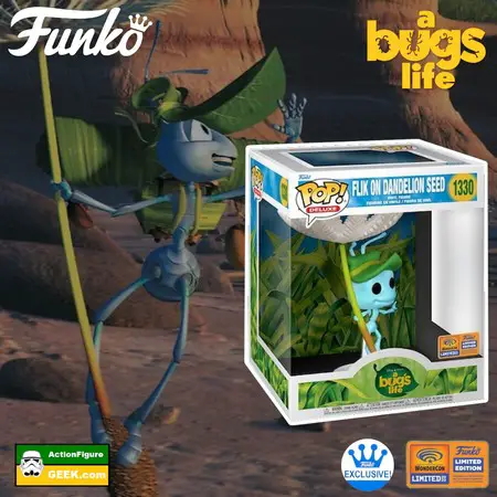 Product image 1330 A Bug’s Life Flik on Dandelion Seed Deluxe Funko Pop! – WonderCon and shared Funko Shop Exclusive 