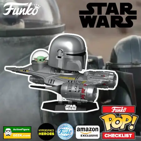 592 The Mandalorian in N1 Starfighter (with Grogu) Funko Pop! Rides Amazon Exclusive and Funko Special Edition 