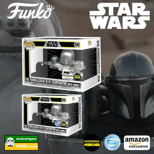 Funko Pop! Mandalorian in N1 Starfighter with Grogu - Pop! Rides - Amazon Exclusive and Funko Special Edition