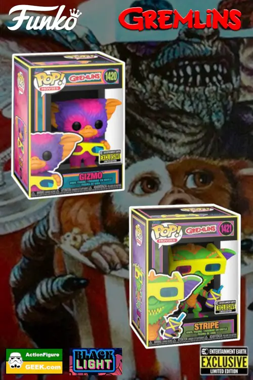 NEW 2023 Gremlins: Gizmo and Stripe Blacklight Funko Pops!