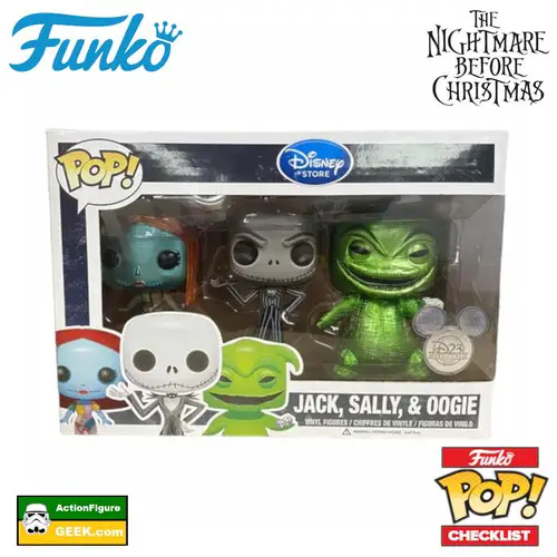 Jack, Sally, & Oogie 3-Pack Metallic Funko Pop! D23 Expo Exclusive - The Nightmare Before Christmas