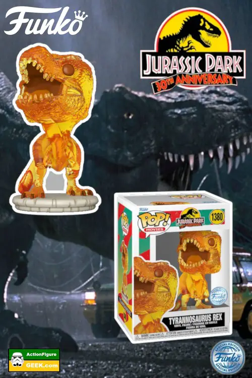 Jurassic Park 30 Years T-Rex Amber Funko Pop!