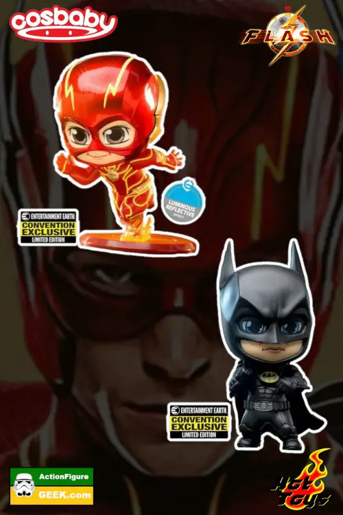 The Flash Movie - The Flash - Batman - Cosbaby Vinyl Figures - Entertainment Earth Convention Exclusives