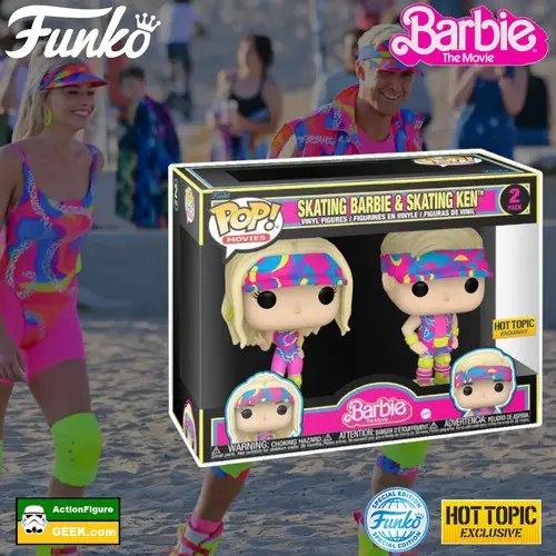 NEW Rollerskating Barbie and Ken Funko Pop! 2-Pack - Skating Barbie and Skating Ken Hot Topic Exclusive and Funko Special Edition