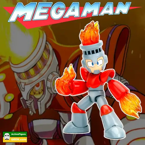 Fiery Fury: The Mega Man Fire Man Action Figure Revealed! Mega Man Fire Man 1:12 Scale Action Figure