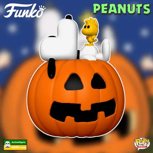 1589 It's the Great Pumpkin Charlie Brown Snoopy & Woodstock with Pumpkin Deluxe Funko Pop!