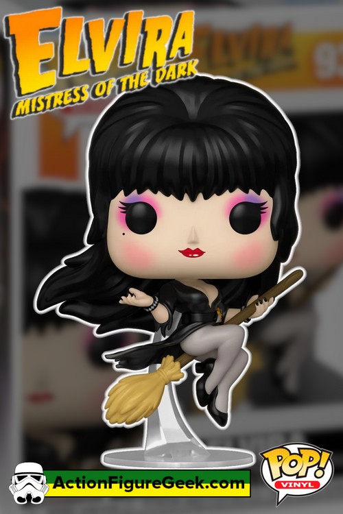 93 Elvira Mistress of the Dark - Elvira with Broom Funko Pop!