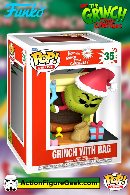 35 How the Grinch Stole Christmas Grinch with Bag Deluxe Funko Pop! 